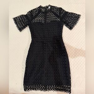 Chic Black Lace Mini Dress